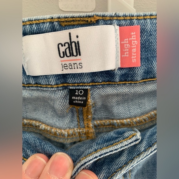 Cabi Womens Jeans 10 High Waist Straight Leg Light Wash Cotton Pockets Casual - Picture 4 of 10